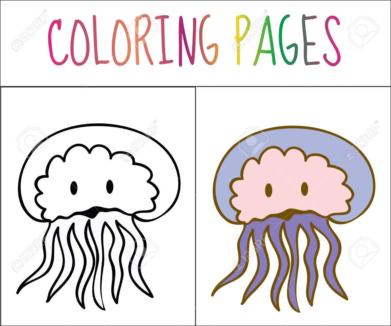 Coloring book page medusa sketch and color version coloring for kids vector illustration royalty free svg cliparts vectors and stock illustration image