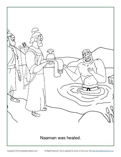 Naaman was healed coloring page sunday school coloring pages childrens bible activities bible coloring pages