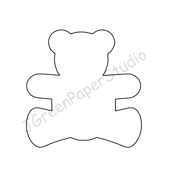 Plantilla de oso de peluche imprimible pdf descarga digital teddy kids coloring page crafts plantilla pulgadas oso de peluche imprimible