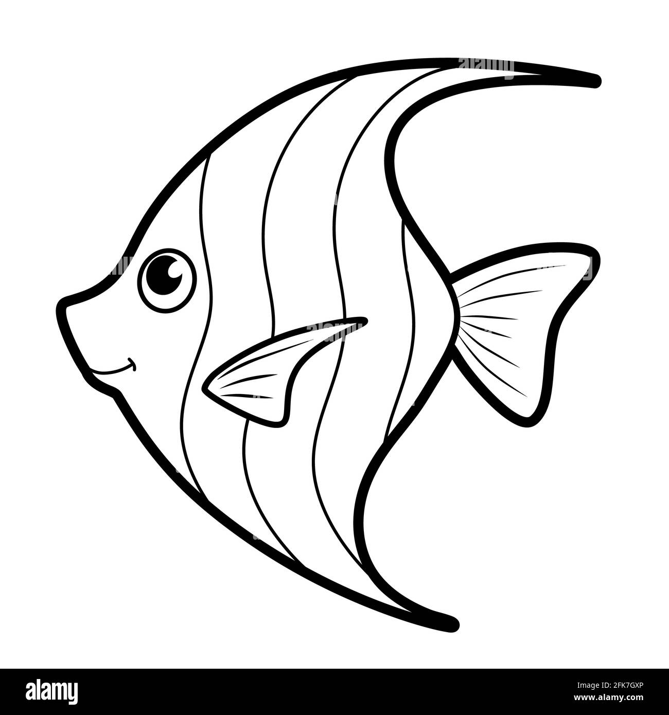 Fish coloring book pages black and white stock photos images