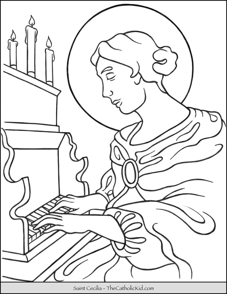 Saint cecilia coloring page coloring pages saint coloring catholic coloring