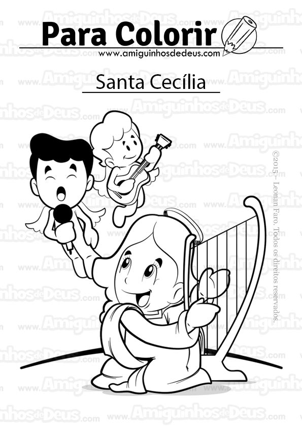 Santa cecãlia desenho para lorir santa cecãlia desenho lorir