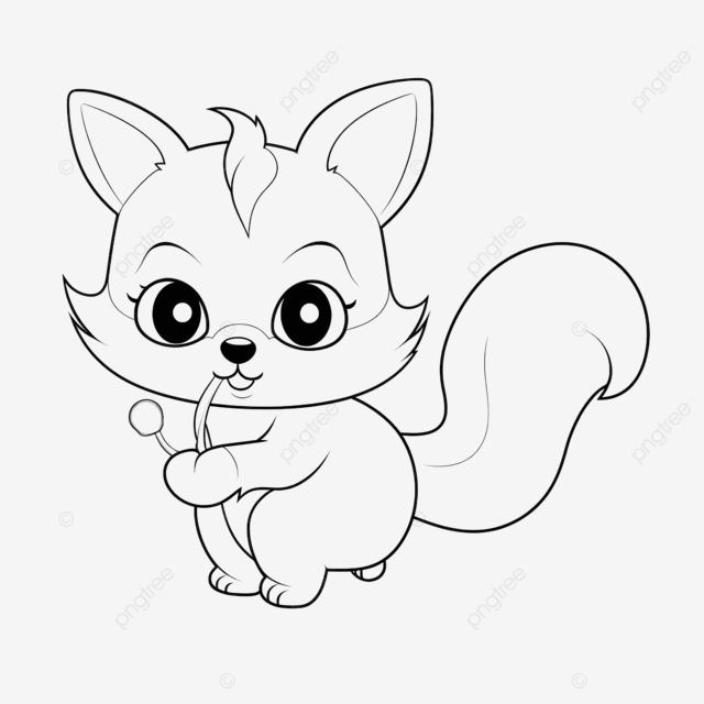 Zorro lindo de dibujos animados para colorear pãgina ilustraciãn vectorial png dibujos boceto de dibujos animados dibujo de animal libro de color png imagen para dcarga gratuita