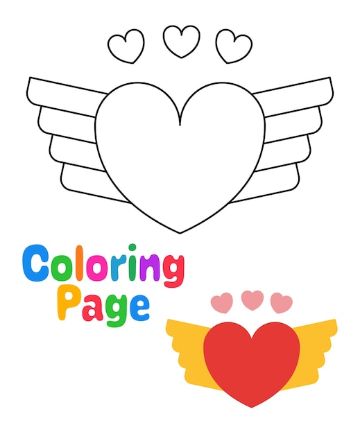 Premium vector coloring page with love for kids
