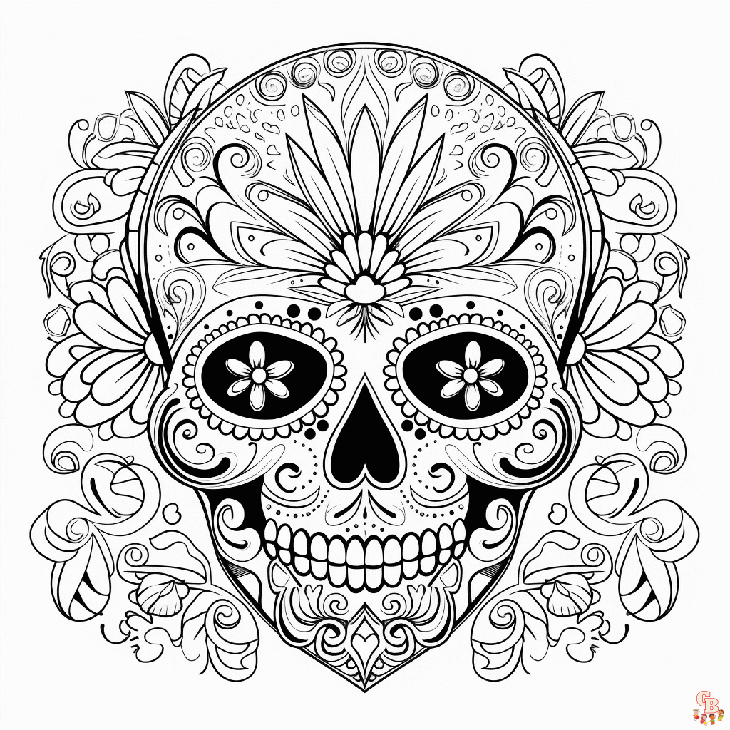 Printable calavera coloring pages free for kids and adults