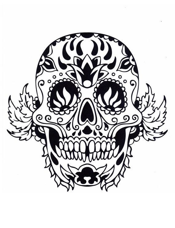 Sugar skull coloring pages calavera day of the dead dia de los muertos halloween arts and crafts five different printable pages no