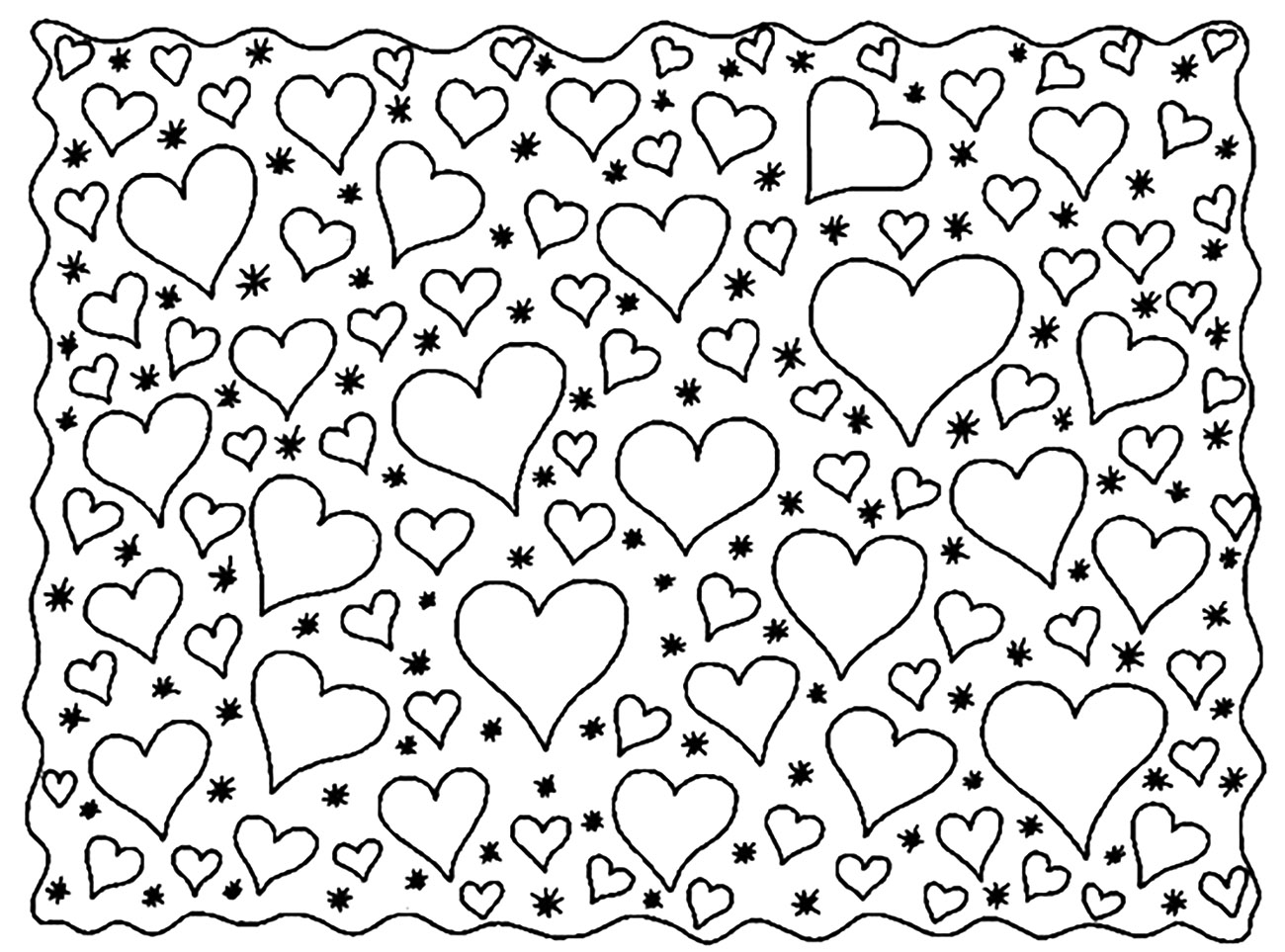 Bonitos corazones para colorear