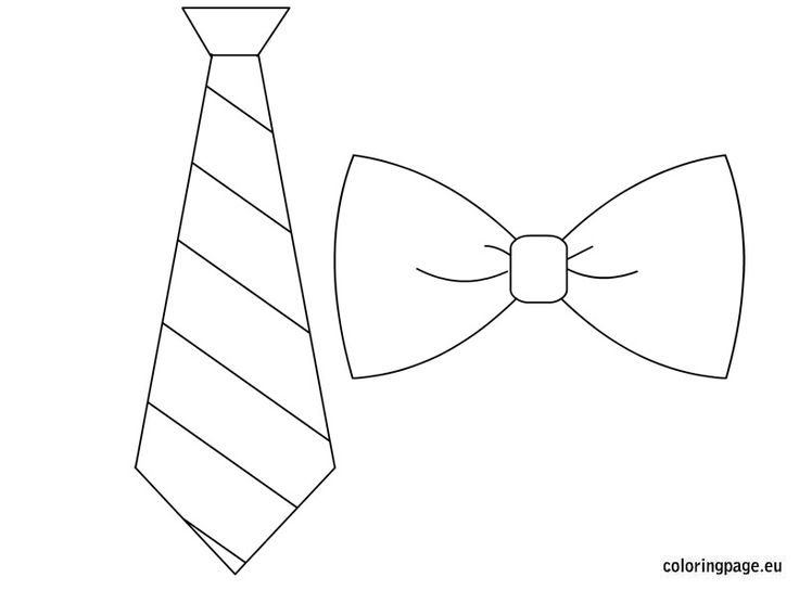 Tie bow tie template coloring page postal dia do pai gravata de eva molde da barbie