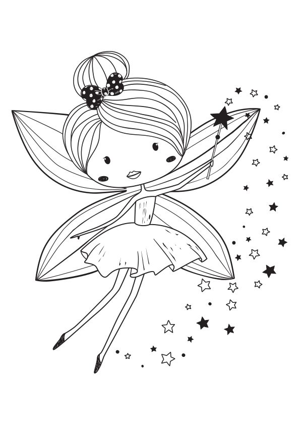 Dibujo para colorear un hada con una varita mãgica hadas dibujos de hadas varita mãgica