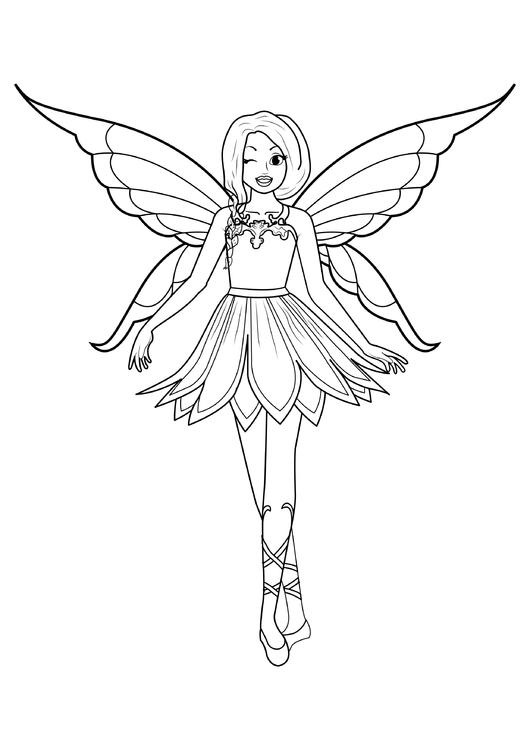 Dibujo para colorear hada con guião