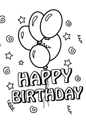 Happy birthday coloring pages with balloons for kids happy birthday coloring pages coloring birthday cards happy birthday cards printable