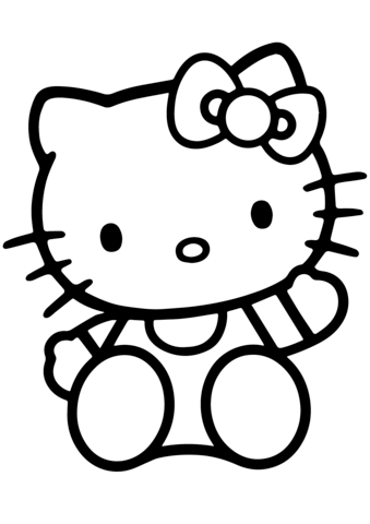 Hello kitty coloring page free printable coloring pages