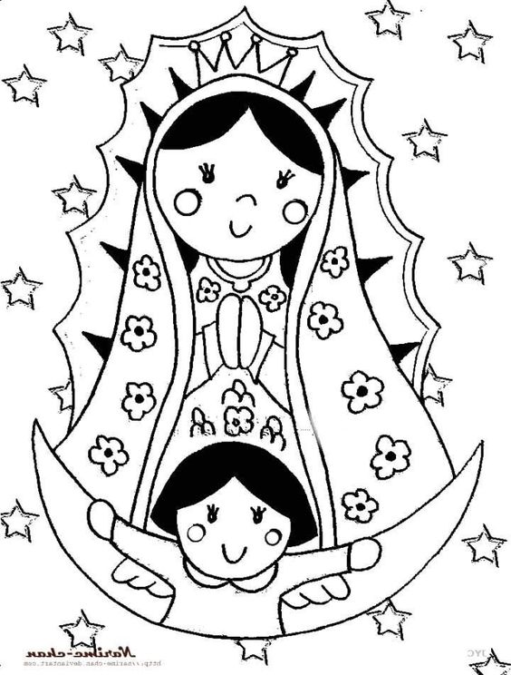 Dibujos de la virgen de guadalupe para niãos plantillas bonitas para colorear el de diciembre