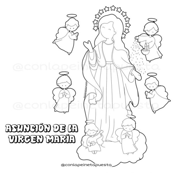 Coloreable asunciãn de la virgen marãa