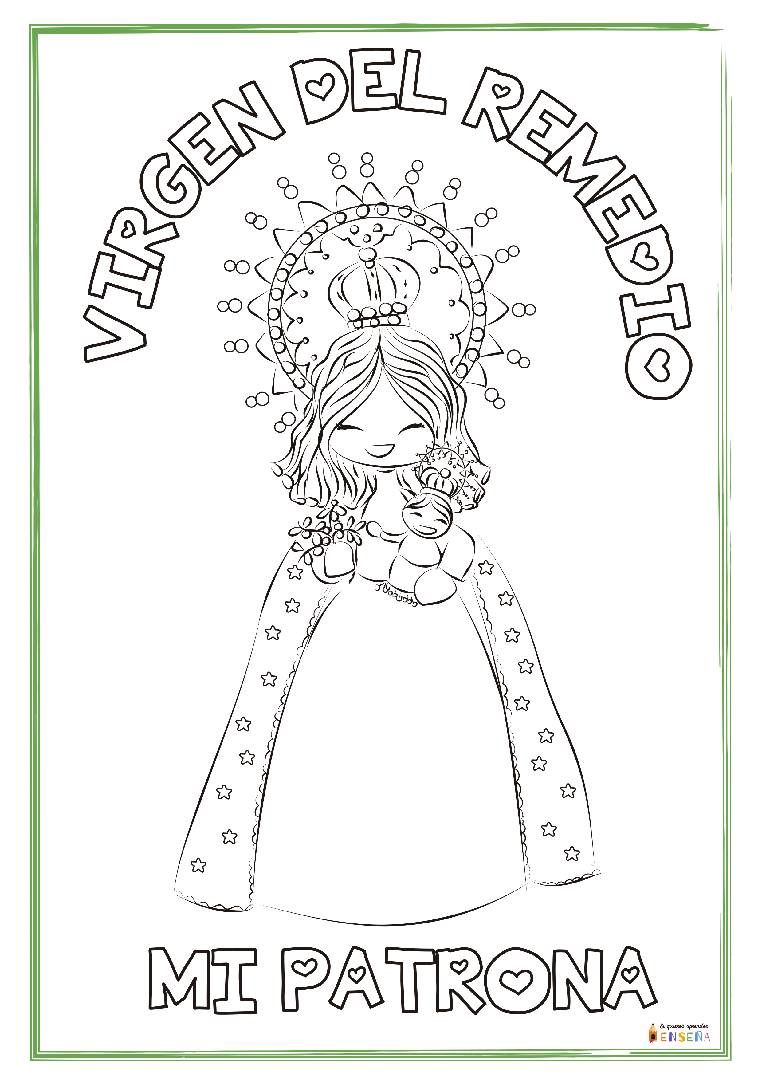 La virgen del remedio para colorear