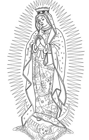 Our lady of guadalupe coloring page free printable coloring pag coloring pag jus drawings catholic coloring