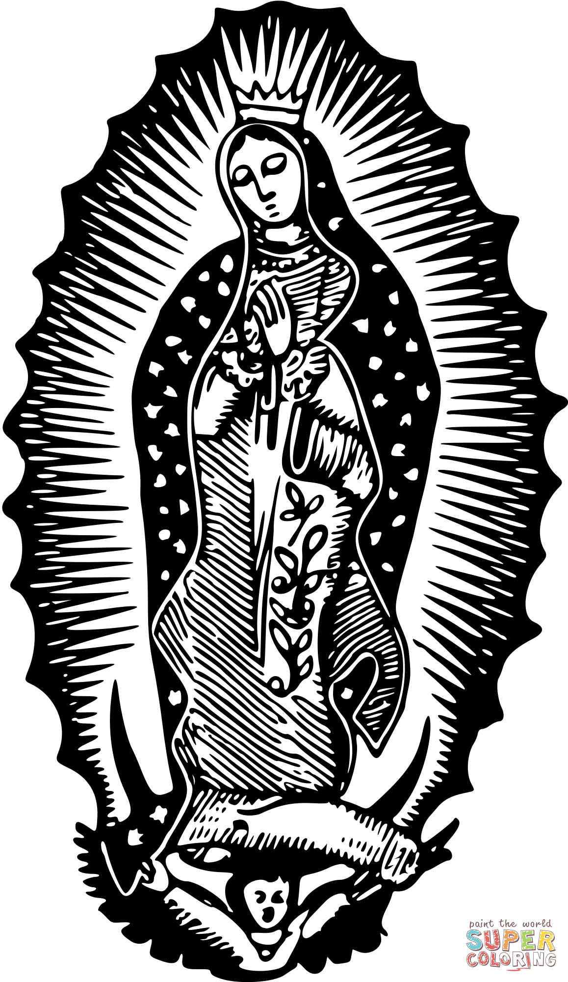Dibujo de aãada virgen de guadalupe para colorear dibujos para colorear imprimir gratis