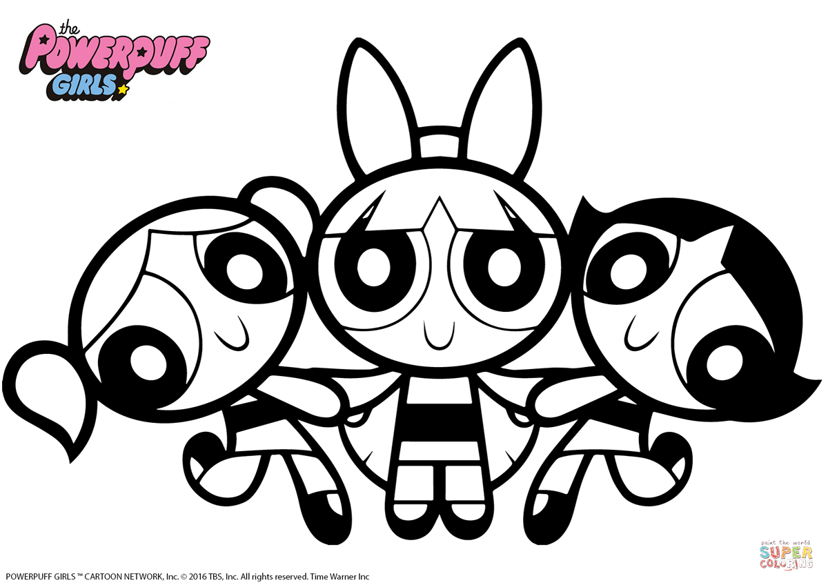 Powerpuff girls coloring page free printable coloring pages