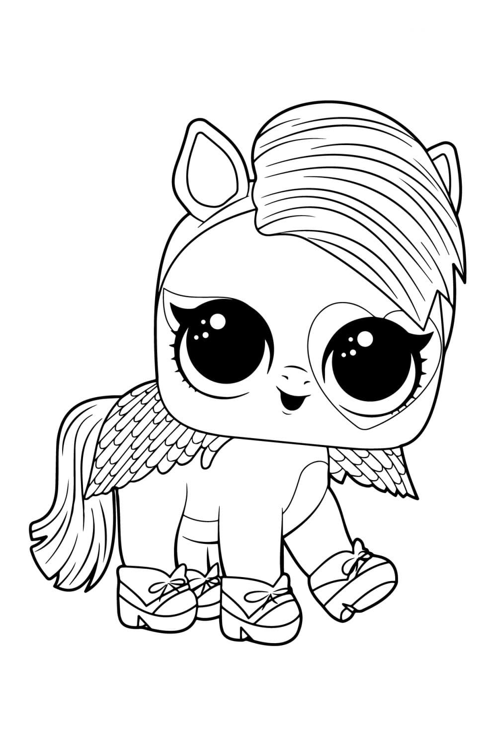Pony pretty girl lol pets coloring page
