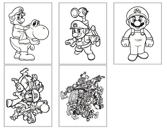 Coloring pages mario party games homeschool printable download now