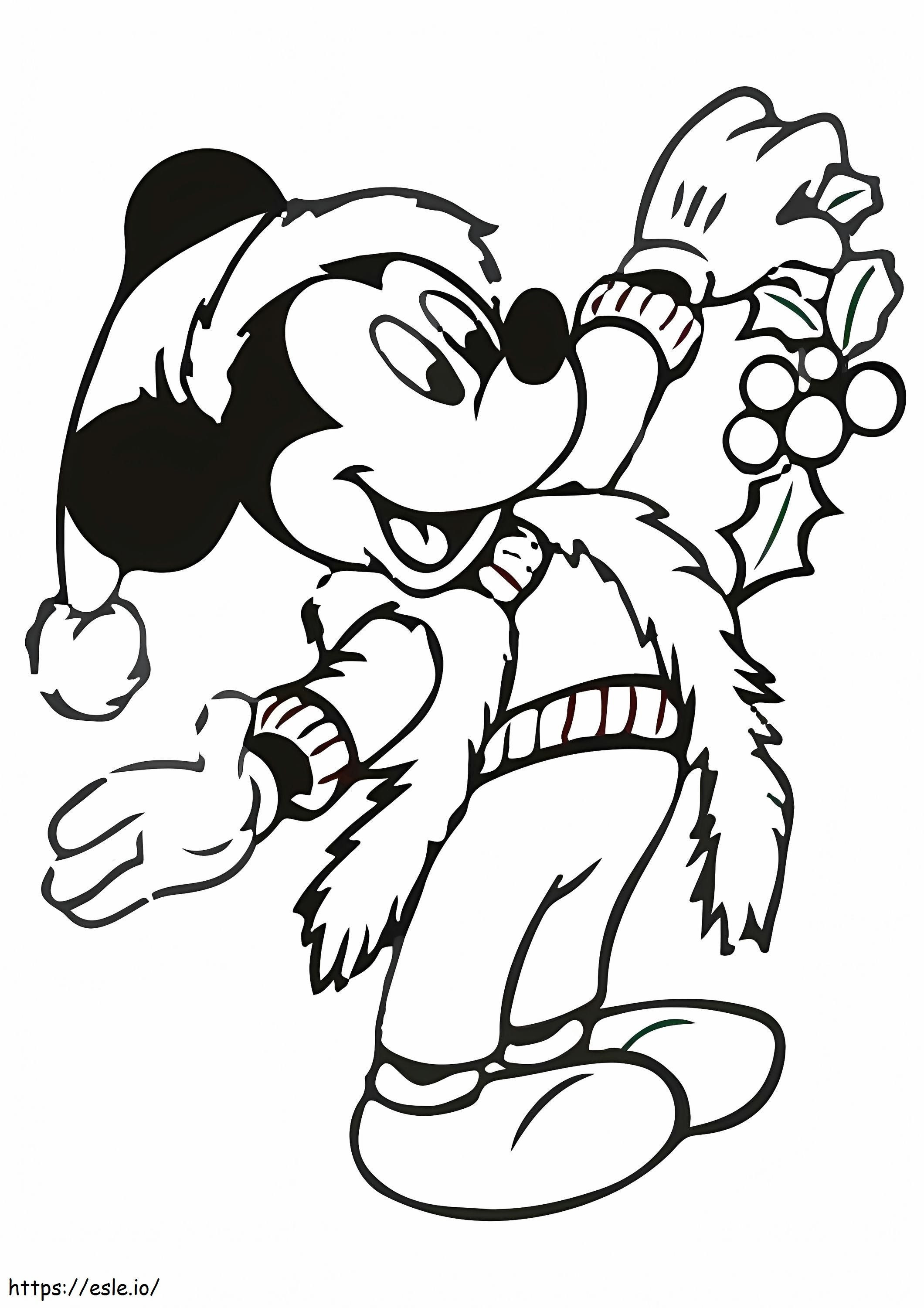 Mickey mouse on christmas a coloring page