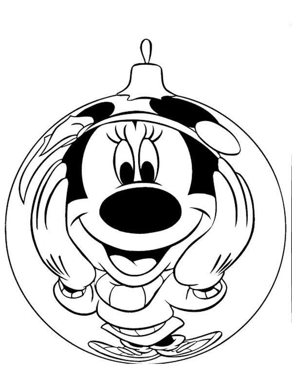 Christmas ball mickey mouse coloring page