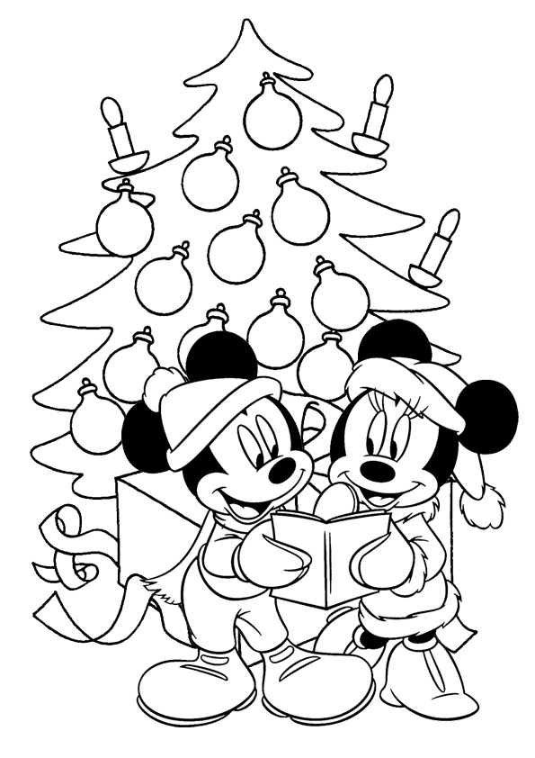 Mickey mouse christmas coloring pag