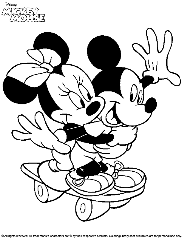 Mickey mouse coloring page mini and mickey on a skateboard minnie mouse coloring pages disney coloring pages mickey mouse coloring pages
