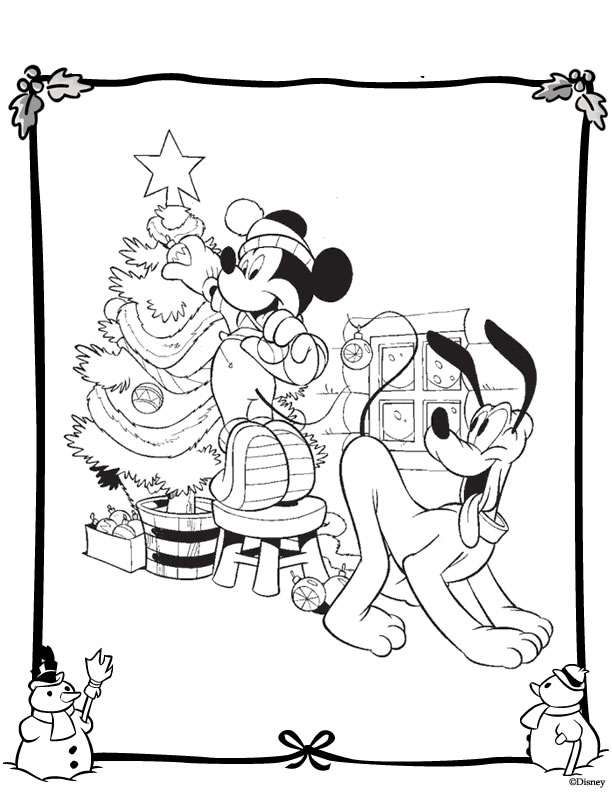 Free disney christmas printable coloring pages for kids