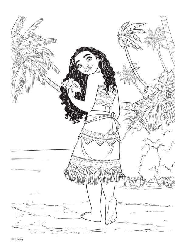 Grown up moana with the shell moana coloring pages moana coloring pages moana coloring beach coloring pages