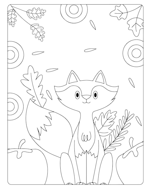 Dibujos para colorear de otoão para niãos vector premium vector premium