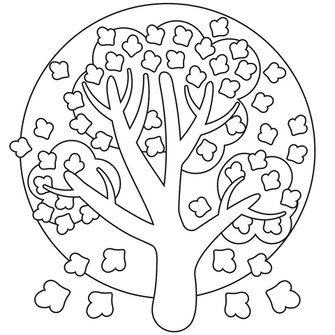Dibujo de ãrbol de otoão para colorear dibujos para colorear imprimir gratis