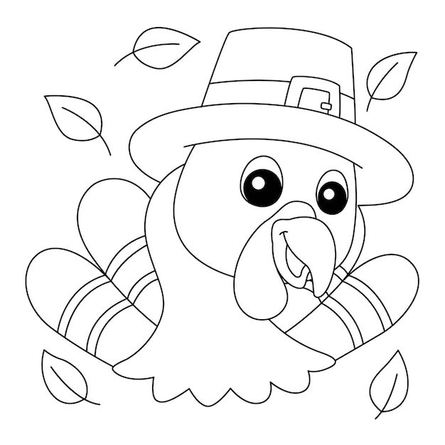 Pavo de acciãn de gracias cabeza con somero pãgina para colorear vector premium coloring pages creative activities edible art