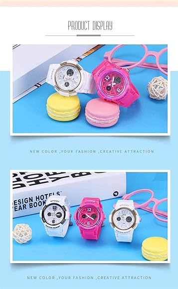 Smael reloj digital analogico de pulsera para infantilniãosniãa de a aãos ristente agua con alarma cronãmetro luz de fondo y pantalla con dos zonas horariassky blue moda