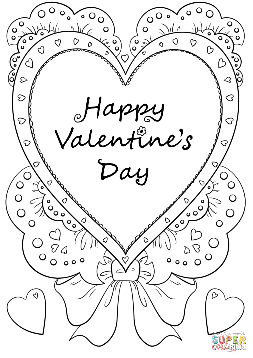 Happy valentines day coloring page free printable coloring pages