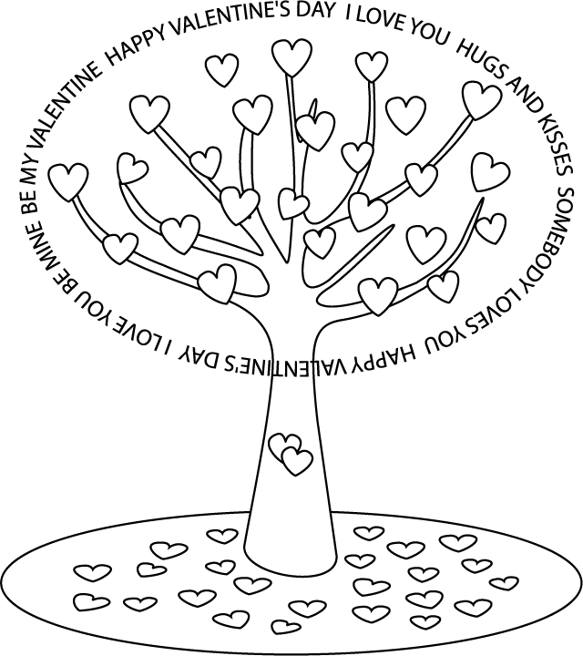 Valentines day coloring pages