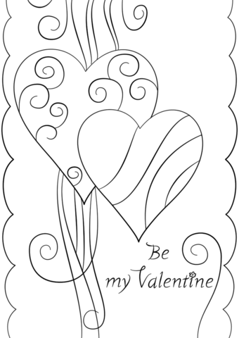 Valentines day card be my valentine coloring page free printable coloring pages