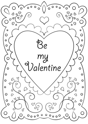 Dibujo de tarjeta de san valentãn sã mi valentãn para colorear dibujos para colorear imprimir gratis