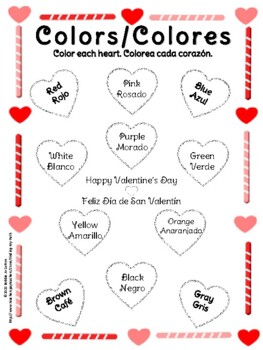 Valentine hearts coloring sheets spanish and english by finding my path