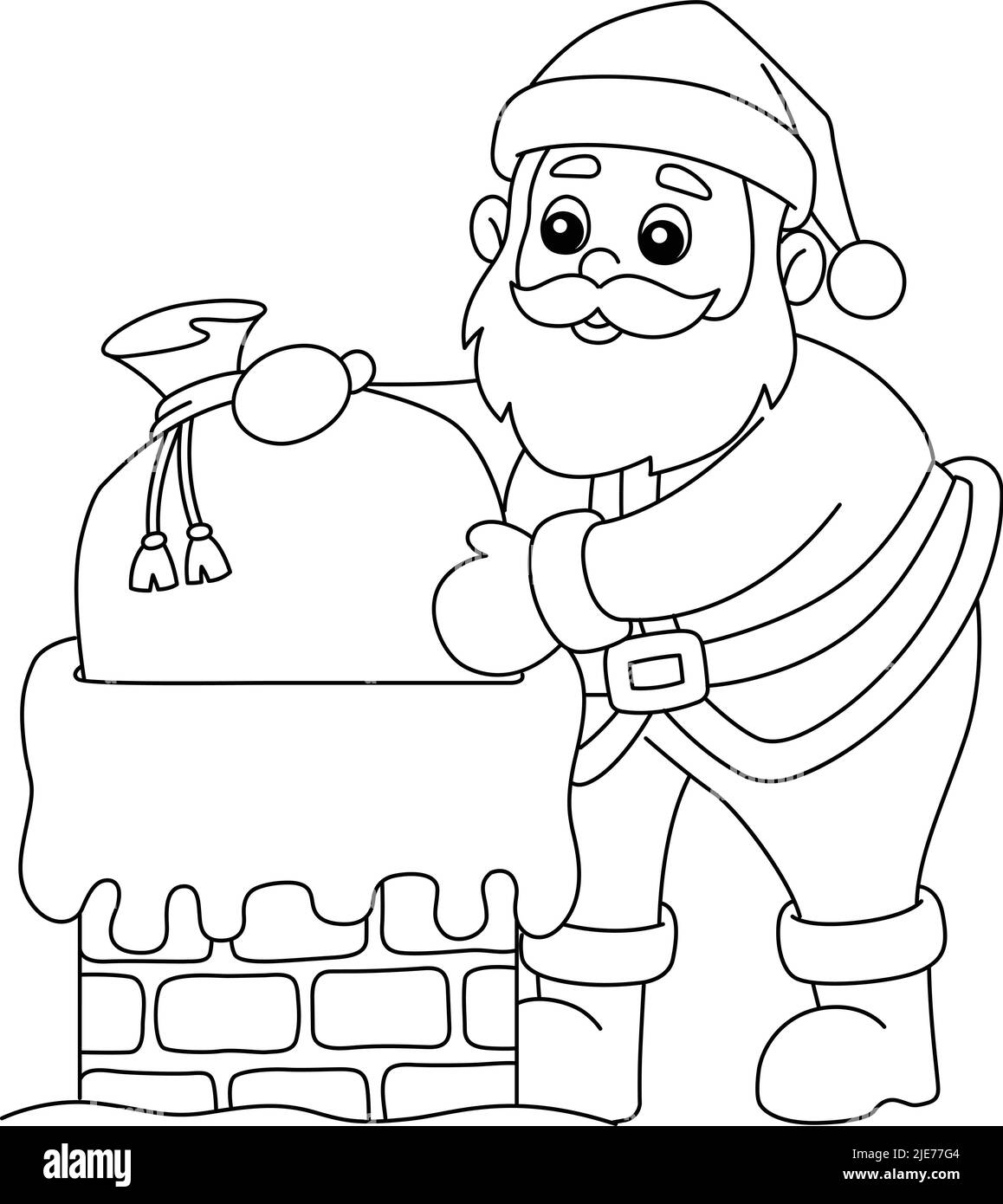 Vector illustration coloring page santa cut out stock images pictures