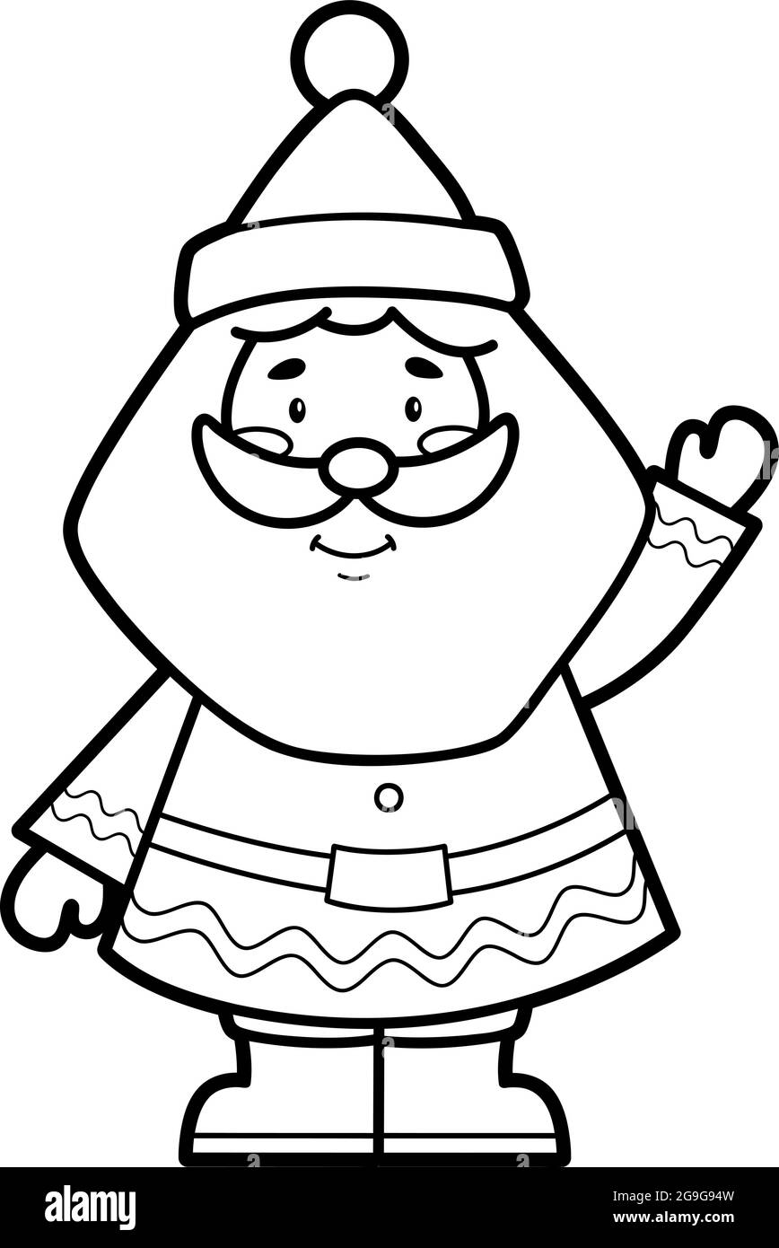 Christmas coloring book or page for kids santa claus black and white vector illustration stock vector image art