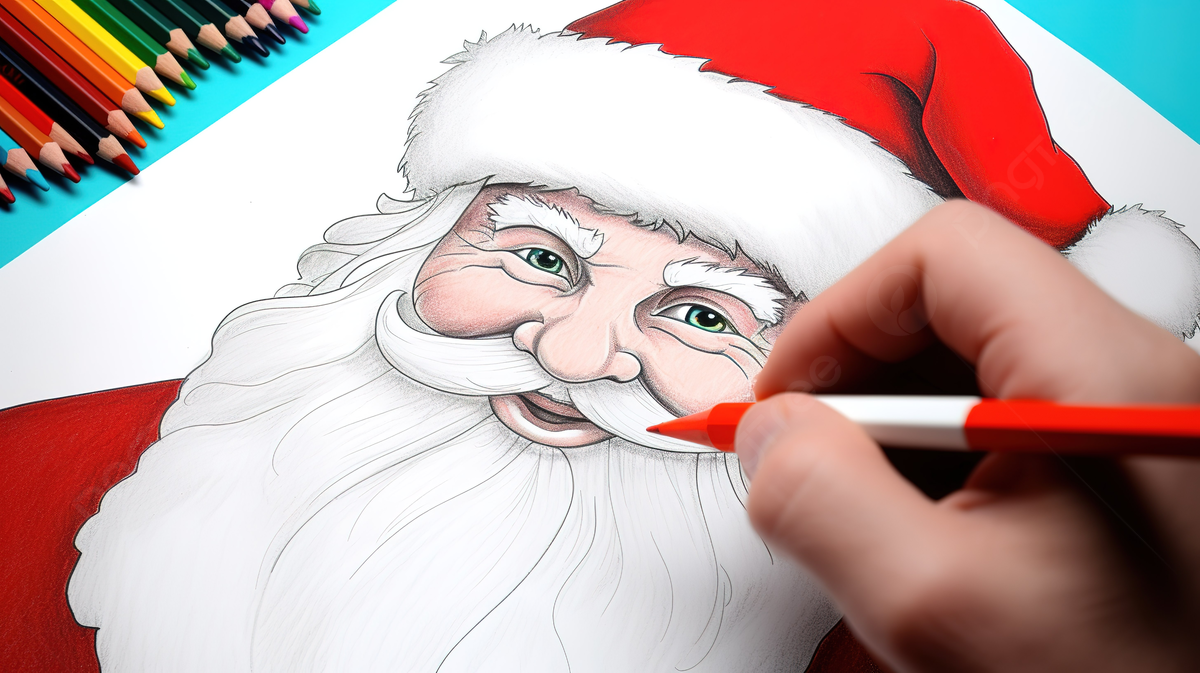Santa clause coloring app with a person drawing it background picture of santa claus to color christmas santa claus background image and wallpaper for free download