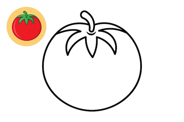 Premium vector coloring book tomato