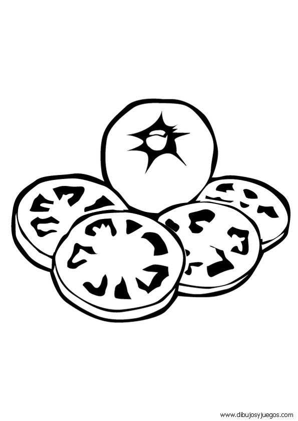 Resultado de imagen para o dibujar rodajas de tomate coloring pages vegetable coloring pages color