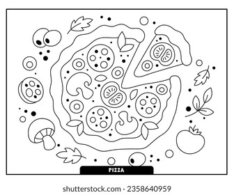 Imãgenes fotos de stock objetos en d y vectores sobre pizza coloring page