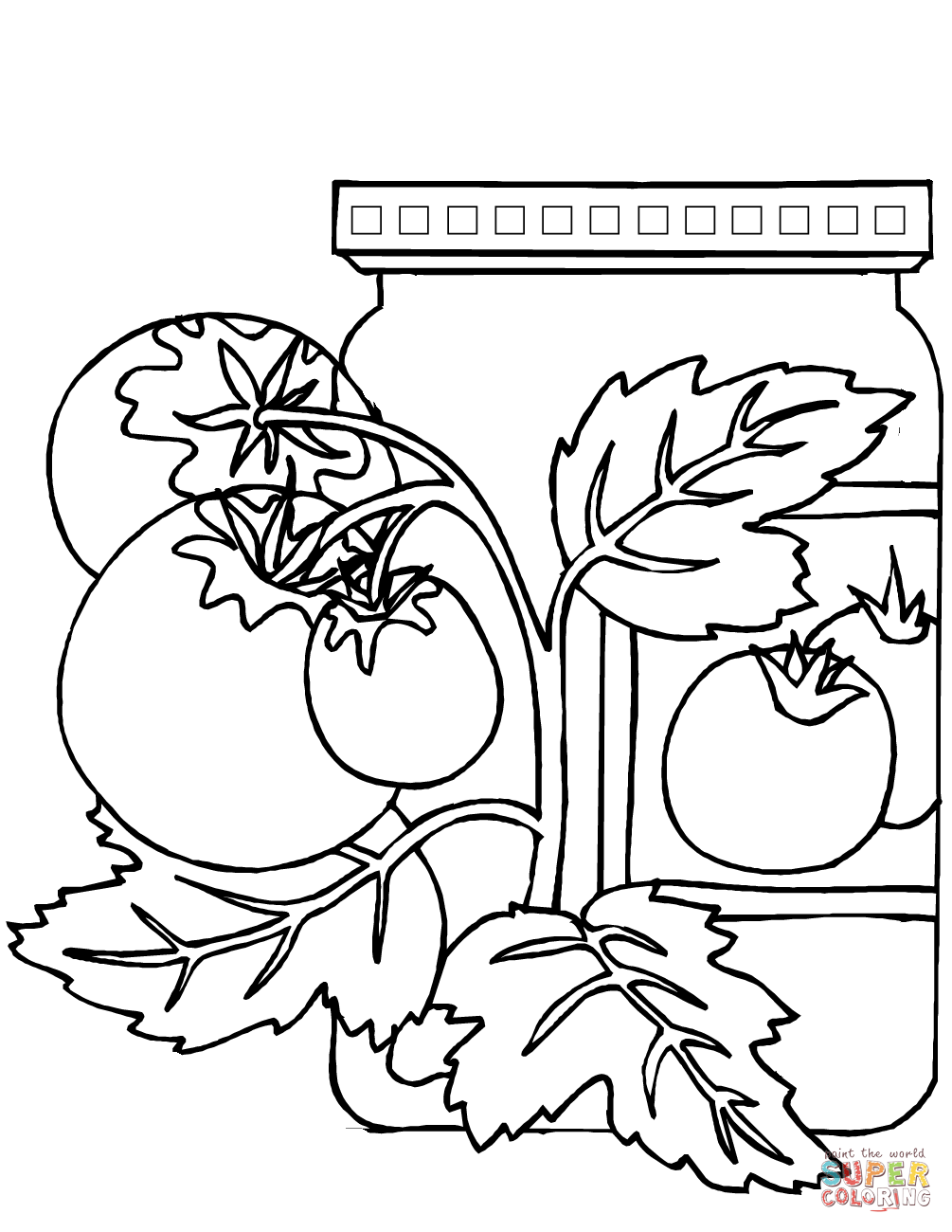 Dibujo de bote de tomate para colorear dibujos para colorear imprimir gratis