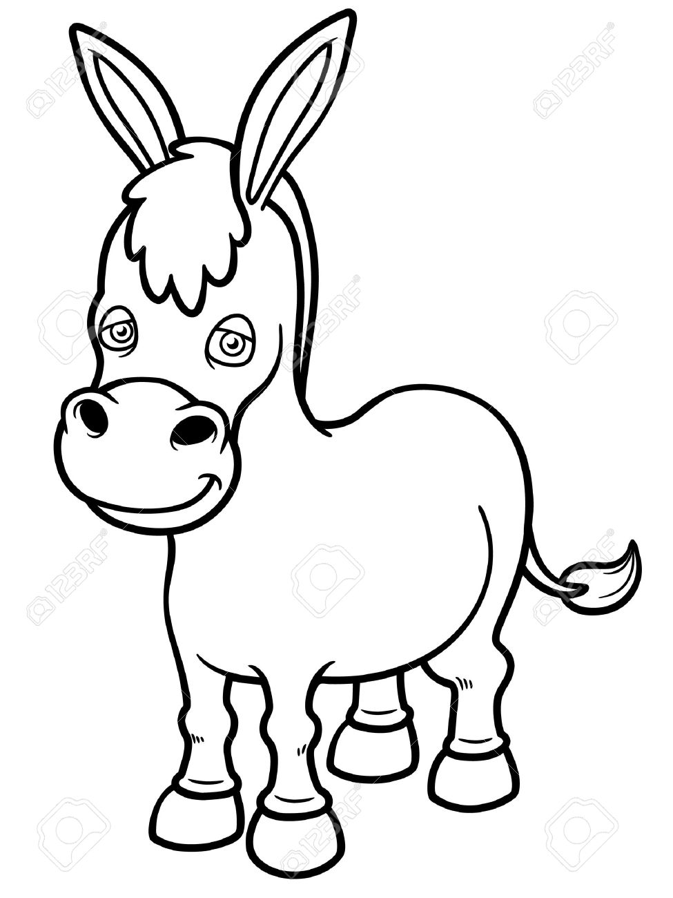 Vector illustration of cartoon burro