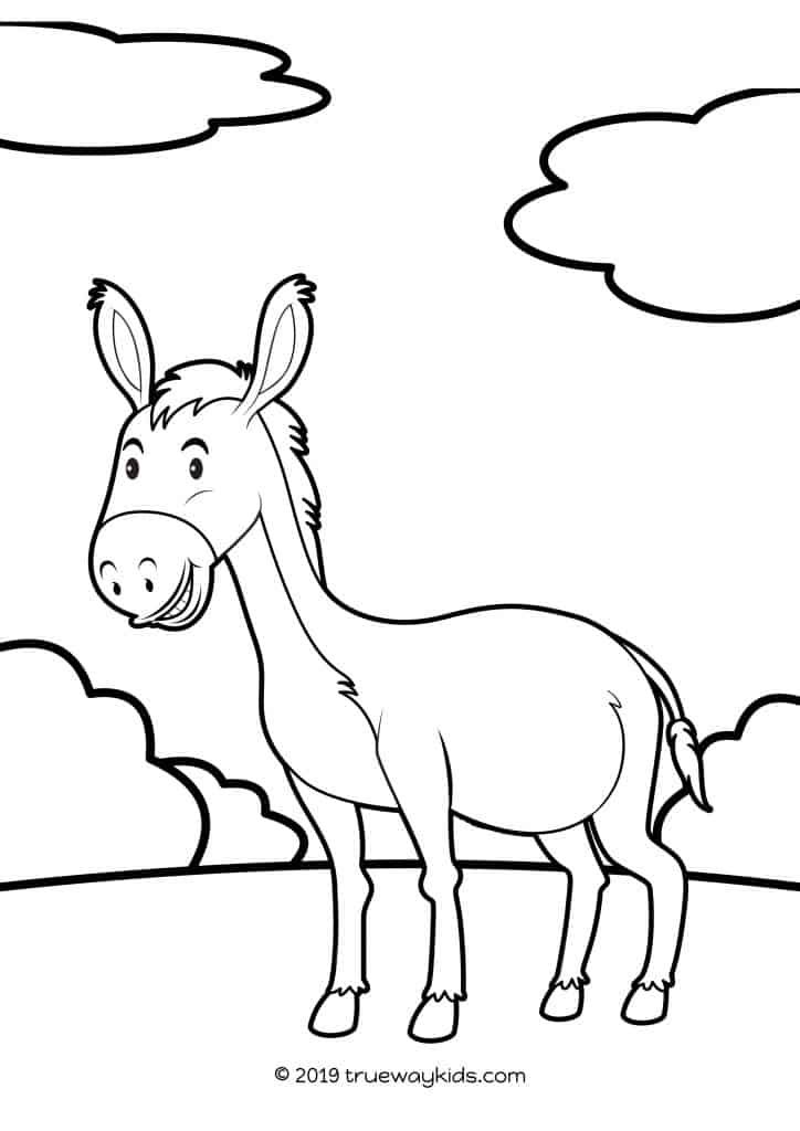 Donkey loring sheet pãginas para lorear de navidad dibujos de navidad para imprimir lores de navidad