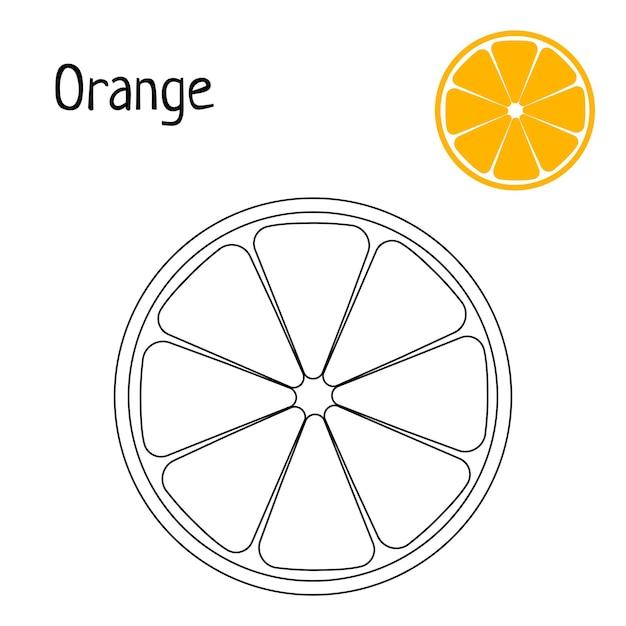 Pãgina para colorear naranja vector premium