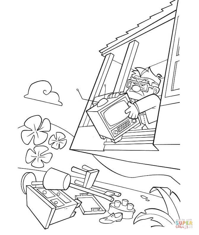 Throwing old furniture coloring page free printable coloring pages